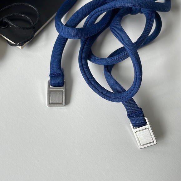 NWT (M) dolce vita navy bandeau bikini padded top crochet bow halter strap new - Picture 11 of 11